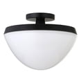 thumbnail image 1 of Hudson & Canal SF0804 Durant Matte Black Semi Flush Mount Ceiling Light with White Milk Glass, 1 of 6