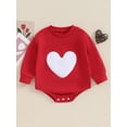 thumbnail image 2 of Suealasg Baby Girls Valentine’s Day Romper Infant Long Sleeve Crewneck Heart Embroidery Bodysuits Jumpsuits 3M 6M 12M 24M Casual Spring One Piece Clothes for Infant Girls, 2 of 9