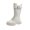 White, variant on Kids Girls Platform Black Fall Boots Toddler Lightweight Knee High Boots Comfortable Slip On Combat Booties