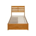 thumbnail image 2 of Emelie Twin Wood Platform Bed with Panel Footboard & Drawers in Light Toffee, 2 of 5
