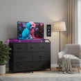 thumbnail image 4 of CONCETTA Led Dresser for Bedroom, TV Stand for Bedroom with Lights and Power Outlet, 8 Fabric Drawers Storage Organizer for Living Room, Black, 4 of 9