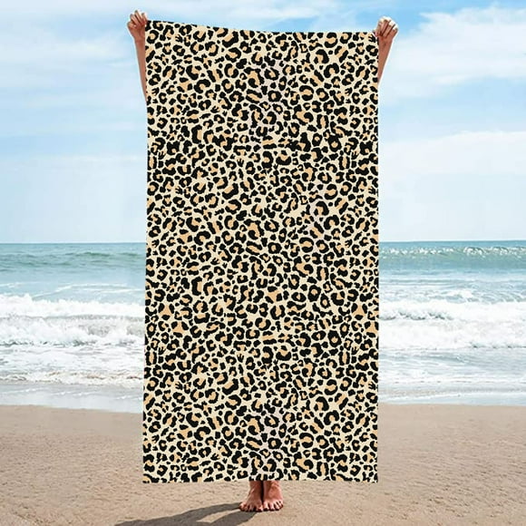 Riforla Microfiber Beach Towel Leopard Pattern Bath Towel Sand Proof Beach Blanket Travel Multipurpose Towel 75 X 150 Cm Bath Towel B