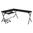 thumbnail image 4 of ACME Demas Glass Top L-Shaped Computer Desk with Computer Holder in Black, 4 of 7