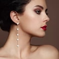 thumbnail image 5 of WILLBEST Aretes Mujer Plata Pendientes Largos Con Borlas De Perlas Finos Colgantes Dorados De Moda Pendientes Con Borlas De Perlas Accesorios De Boda Para Mujer Pendientes De Joyería Para Mujer, 5 of 5