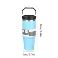 thumbnail image 3 of Botella de agua portátil de acero inoxidable aislada con asa, gran capacidad, multicolor, vaso térmico sellado al vacío para bebidas calientes y frías, 3 of 8