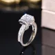 thumbnail image 2 of Preciosos Anillos femeninos de Plata de Ley 925 con incrustaciones de corte cuadrado Anillos de boda de circón brillante para mujer joyería de eternidad Anillos, 2 of 2