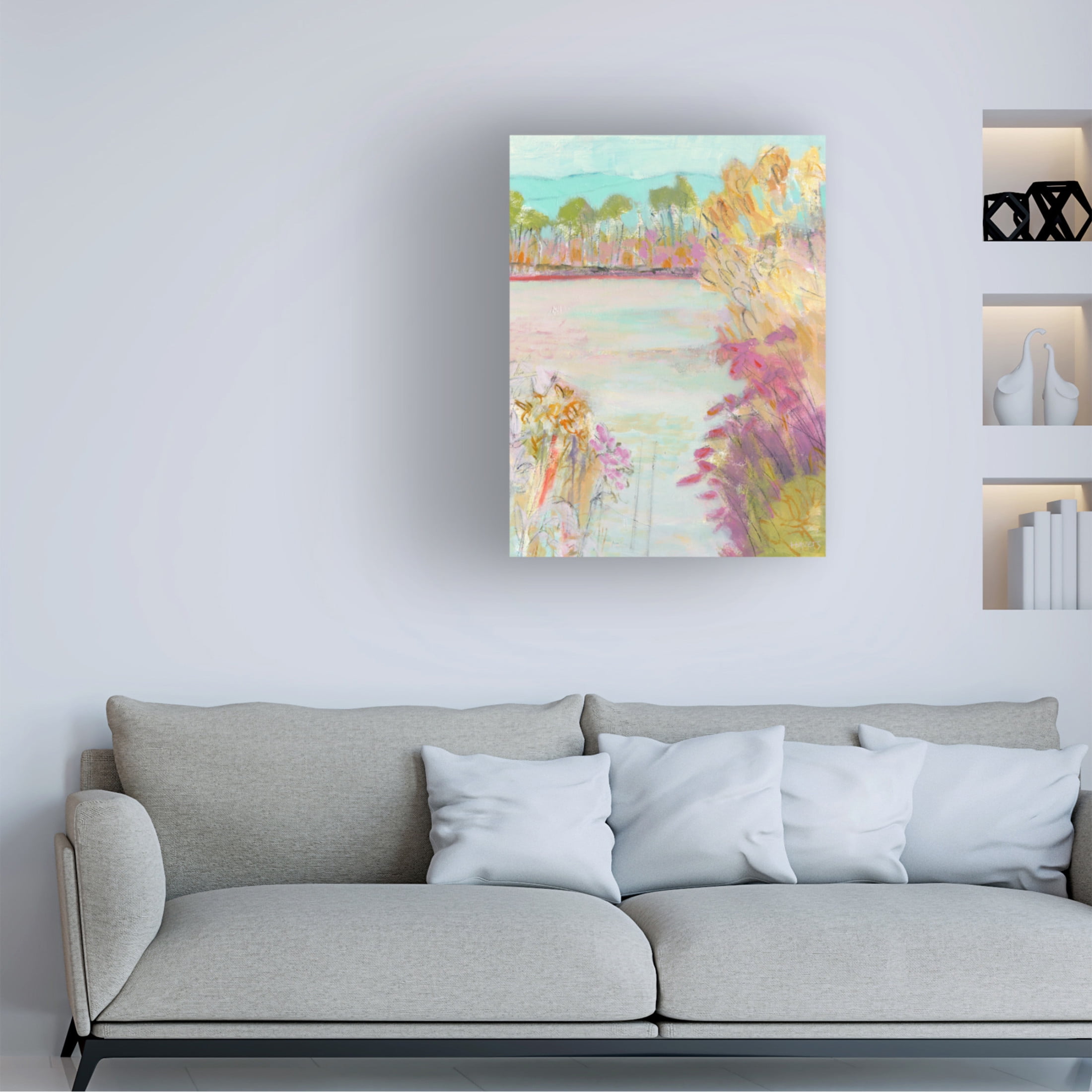 Canvas Wall Art - Chrissie Havers 'Bright Light Across the Pond' Wall Art for Living Room, Bedroom, or Office Décor by Trademark Fine Art - 18 x 24 Inches