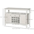 thumbnail image 2 of Modern White Kitchen Buffet Bar Cabinet with Wine Rack & Drawer – 46" Dining Server for Living Room Storage, 2 of 7