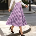 thumbnail image 4 of Jovrlynd Plaid Skirts for Women A Line High Waist Pleated Midi Skirts with Pockets Trendy Western Fall Flared Long Skirts, S-3XL, 4 of 9