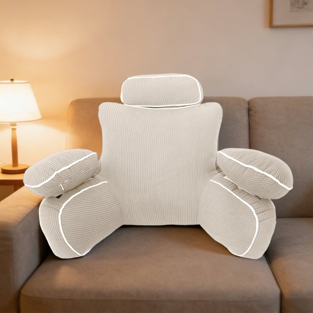 Almohada lumbar ergonómica para cama: cojín suave y transpirable para el apoyo de la espalda, ideal para sentarse, leer o ver la televisión. Cabecero ortopédico con núcleo extraíble para usar en el d