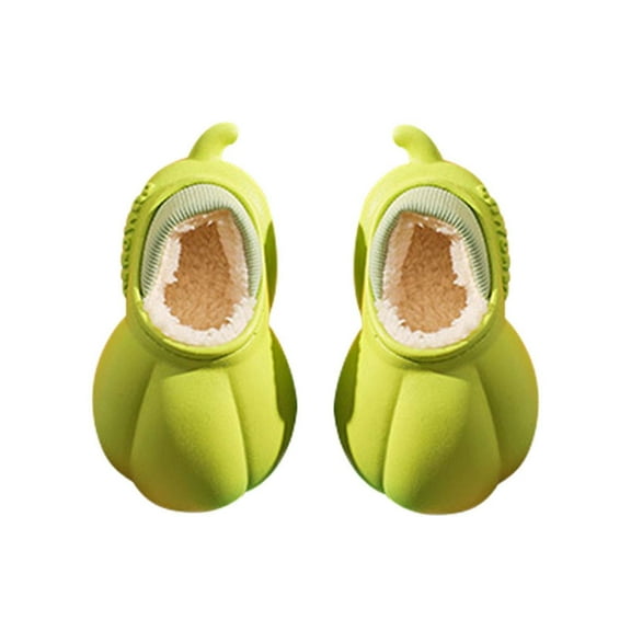 IROINNID Toddler Boys Girls Slip-on Plush Warm Slipper Thick Soft EVA Sole Comfortable Home Slippers, Size 18M-10Y