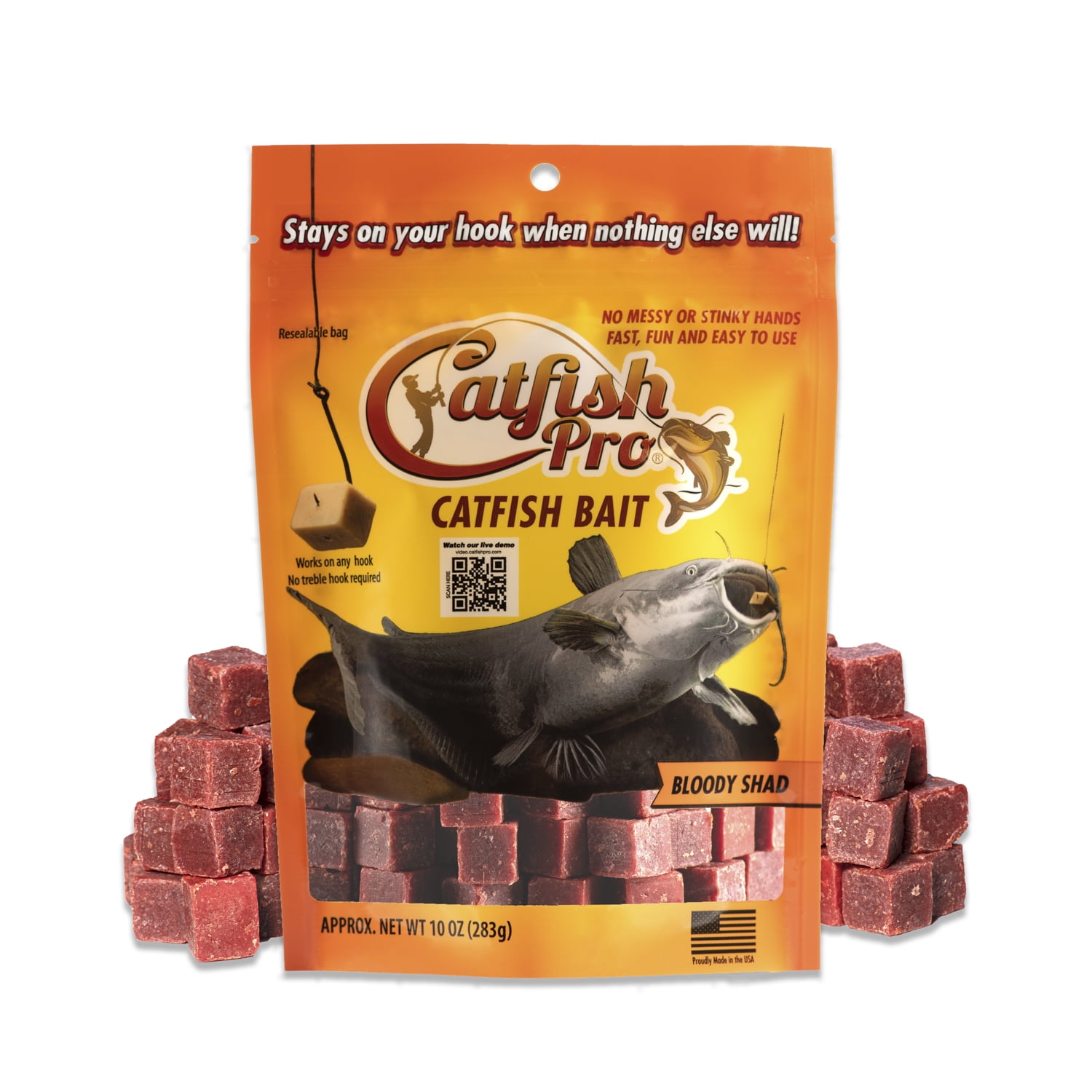 Catfish Pro Bloody Shad Catfish Bait for Fishing Catches Blue, Channel