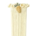 thumbnail image 5 of ZACPNCV Baby Boys Girls Mesh Long Socks Ruffled Cuff Cute Carrot Embroidery Knee High Socks Soft Loose Non Binding Leg Warmer Socks Beige, 5 of 5