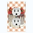 thumbnail image 1 of Metal Light Switch Wall Plate Outlet Cover (Vanilla Chocolate Berry Fruit Cake - Single Duplex), 1 of 2