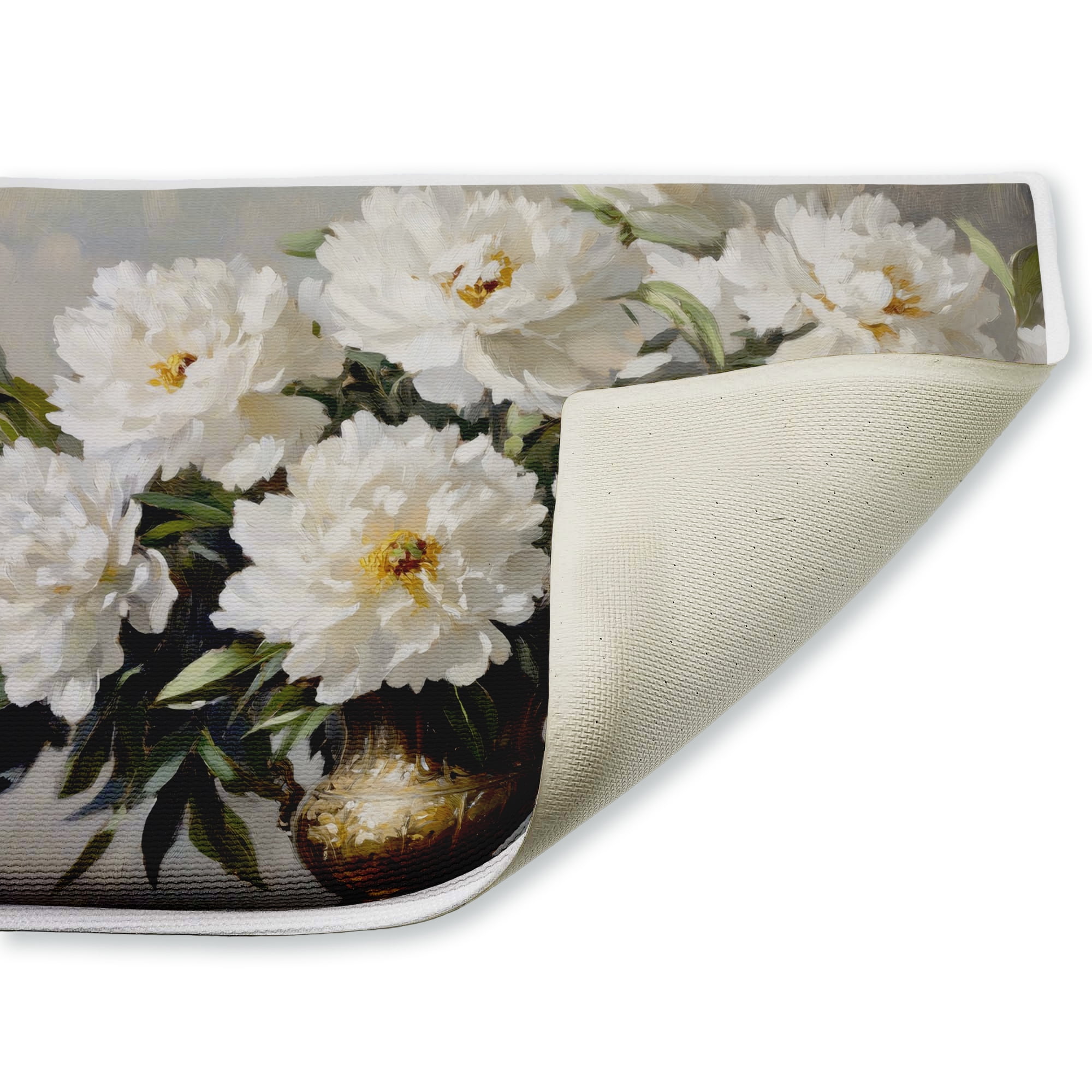 Stupell Industries Golden Vase Floral Bouquet Printed Plush Bathroom Floor Mat, design by Petals Prints Design
