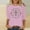 Pink, variant on Retro Women'S Shirts Crew Neck Pull-on 3/4 Sleeve Red T-Shirts The Cross Printed Floral Tops Red,L