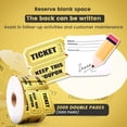 thumbnail image 4 of 2000 Raffle Tickets Double Roll Metallic Gold Foil Ticket for Events Carnivals Entry Class Reward Prizes, 4 of 16
