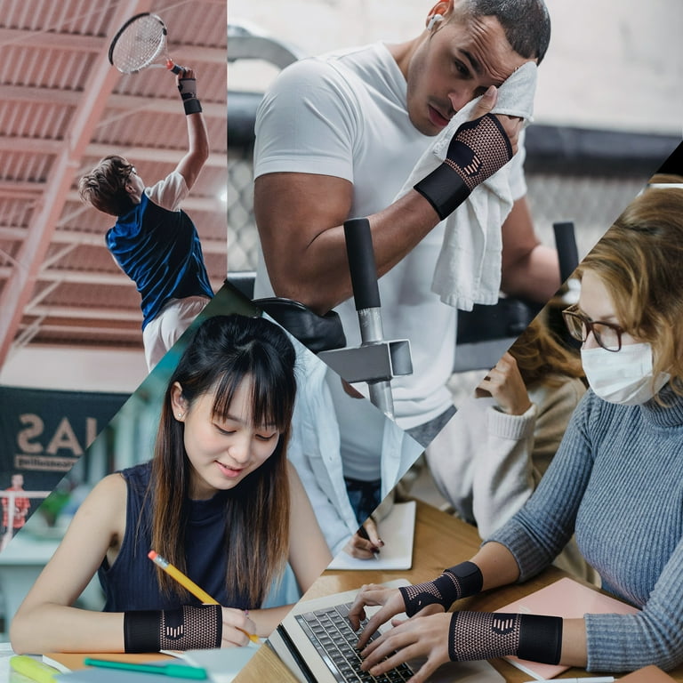 Vlela Copper Wrist Support Carpal Tunnel Relief Wrist Brace Wrist Band Wrist Wraps Bandage Support for Injuries