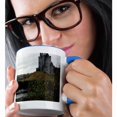 thumbnail image 2 of 3drose, a Castle Off the Road in Scotland on a Hill, 15oz Two-tone Blue Mug, 2 of 6