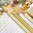 120 Sheets Gold Tissue Paper Bulk Gold White Tissue Paper with Dots ...