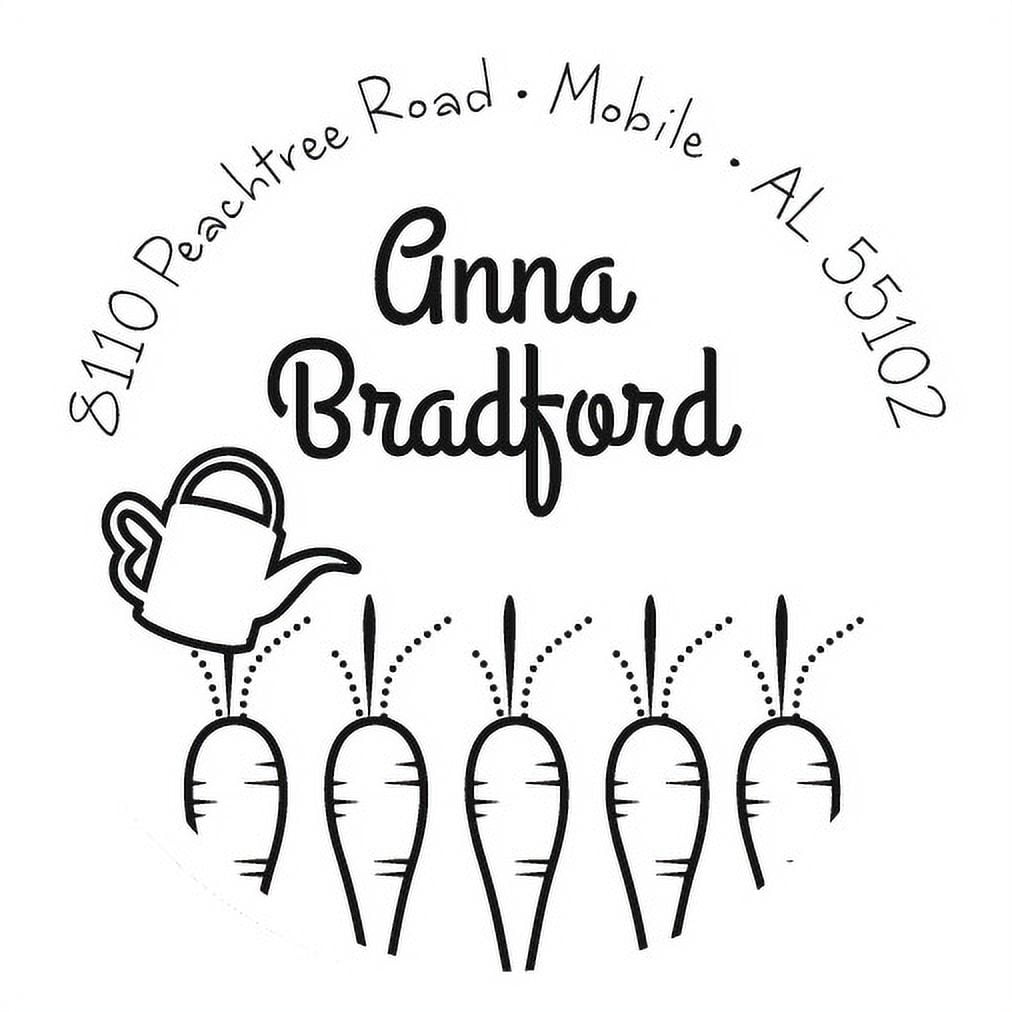 Personalized Round Self-Inking Rubber Stamp - The Bradford
