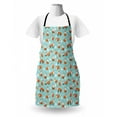 thumbnail image 3 of Fox Apron, Winter Themed Repetitive Pattern of Wild Animal Pine Trees, Unisex Kitchen Bib with Adjustable Neck for Cooking Gardening, Adult Size, Seafoam Pale Vermilion, by Ambesonne, 3 of 4