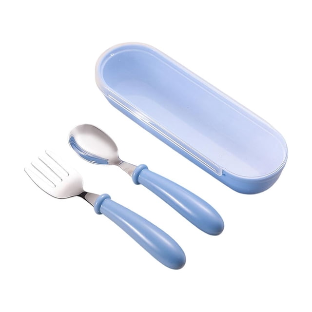 Outdoor Storage Box Stainless Steel Portable Tableware Set Spoon and Fork 15.5X5X3Cm Two Storage Tableware Box Spoons and Forks Set