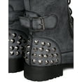 thumbnail image 4 of Nature Breeze AC20 Women Studded Spike Leatherette Zipper Lace Up Buckle Military Boot, 4 of 5
