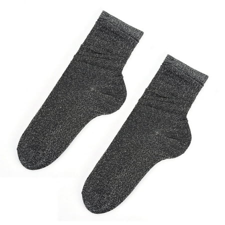

Bluethy Fashion Women Glitter Shiny Socks Autumn Winter Solid Color Casual Socks Gift