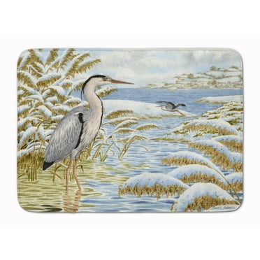 Blue Heron by the Water Machine Washable Memory Foam Mat