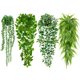 thumbnail image 1 of Set de 4 plantas colgantes artificiales Palonu de follaje verde artificial, 1 of 6