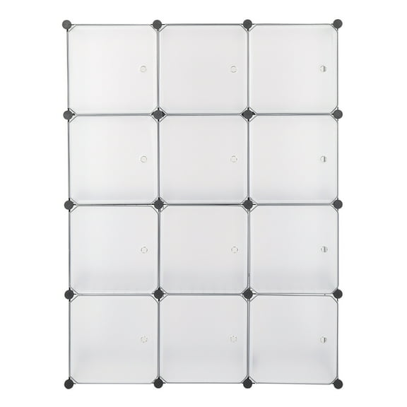 12-Cube Storage Shelf Cube Shelving Bookcase Bookshelf Organizing Closet Toy Organizer Cabinet White Color