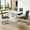 Table+4 Gray Chairs, variant on JUFU Modern 5-Piece 63″ White Faux Marble Dining Table Set for 4, Rectangle Dining Room Table & 4 PU Leather Chairs