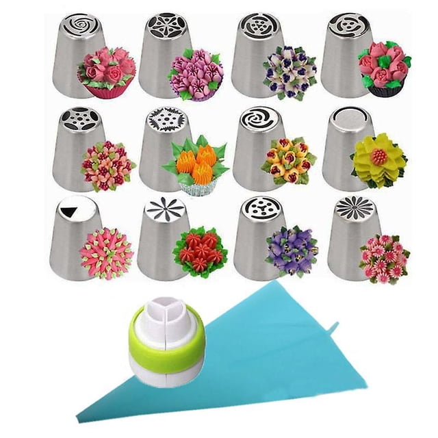 14 piece Russian decorated mouth set, sugar cream chocolate cake decoration tool DIY baking appliance