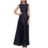 Betsy & Adam Women's Brocade Ruffled Gown Blue Size 6