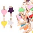 thumbnail image 4 of 100pcs Natural Wooden Small Clips Photo Heart Star Clips Small Colorful Clothespins, 4 of 7