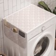 thumbnail image 1 of Damask Washing Machine Organizer, Monochrome Royal Ornaments Continuous Simplistic Illustration, Anti-slip Fabric Top Cover for Washer and Dryer, Pale Eggshell and White, by Ambesonne, 1 of 1