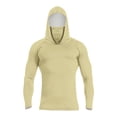 thumbnail image 3 of Havenx Upf 50+ Sun Protection Shirt for Men Long Sleeve Upf 50+ Hoodies with Mask Hooded Uv Protection Hoodie Shirt Solid Color Casual Summer Lightweight Athletic Workout Blouses,Beige L, 3 of 4
