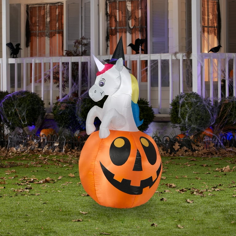 Gemmy Scared Cat Ghost Pumpkin Halloween 8ft Airblown Inflatable outlet