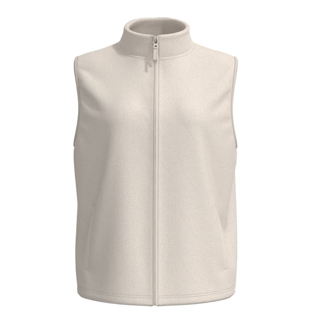 Chaleco Simply Basic para Mujer, Bondeada, con Cuello Alto, Bolsillos a los Costados Beige Talla M