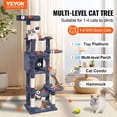 thumbnail image 2 of VEVOR Cat Tree 60.6" Cat Tower with Cat Condo Sisal Scratching Post Dark Grey, 2 of 9