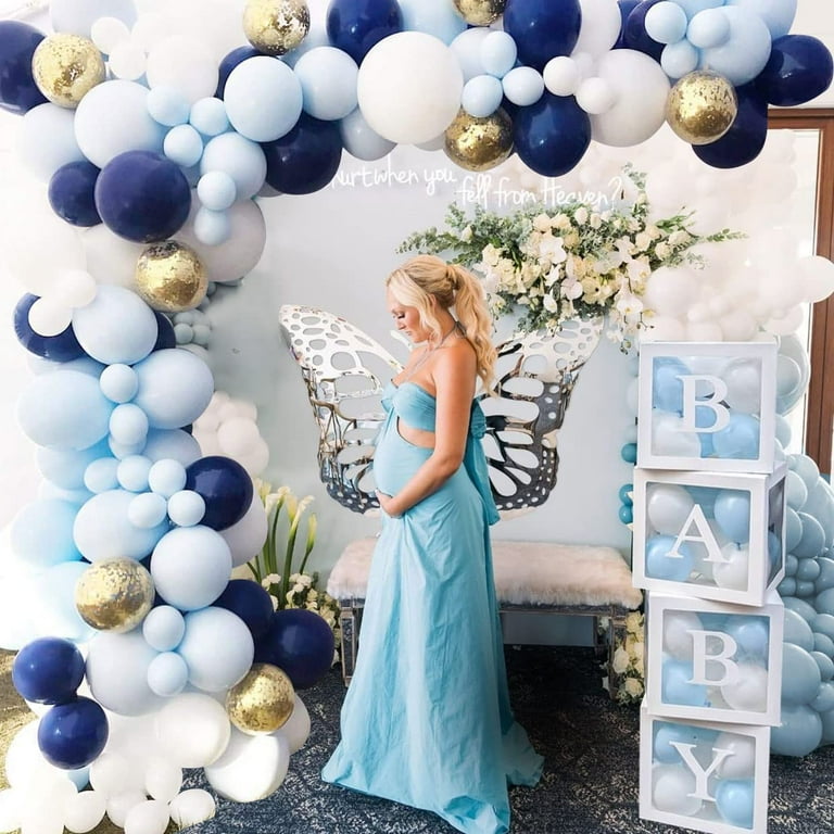 MMTX Blue Balloon Arch Garland Kit, 94 Pcs Blue White Gold Latex Confetti  Balloons Pack For Birthday, Baby Shower, Wedding, Backdrop Party Decorations  Party Supplies