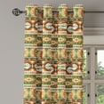 thumbnail image 3 of Ambesonne Tribal Grommet Curtain, Aztec Mayan Style Stripe, 50" x 63", Green Brown Amber, 3 of 6