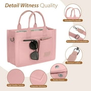 Cshidworld Canvas Tote Bag for Women With Pockets, Laptop Work Crossbody Everyday Satchel, Purses Everything Shoulder Tote Bag Everyday Satchel Handbags Messenger Gym Totes, Pink