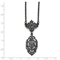 thumbnail image 2 of Downton Abbey "Jet Memento Boxed" Jet Belle Epoch Filigree Drop On Diamond Cut Chain Pendant Necklace, 16", 2 of 2