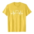 thumbnail image 4 of KHONTS Couple Valentine's Day T Shirts Men and Women Crew Neck Short Sleeve Tops Heart Printed Sweat Tees Women-Yellow XL, 4 of 4
