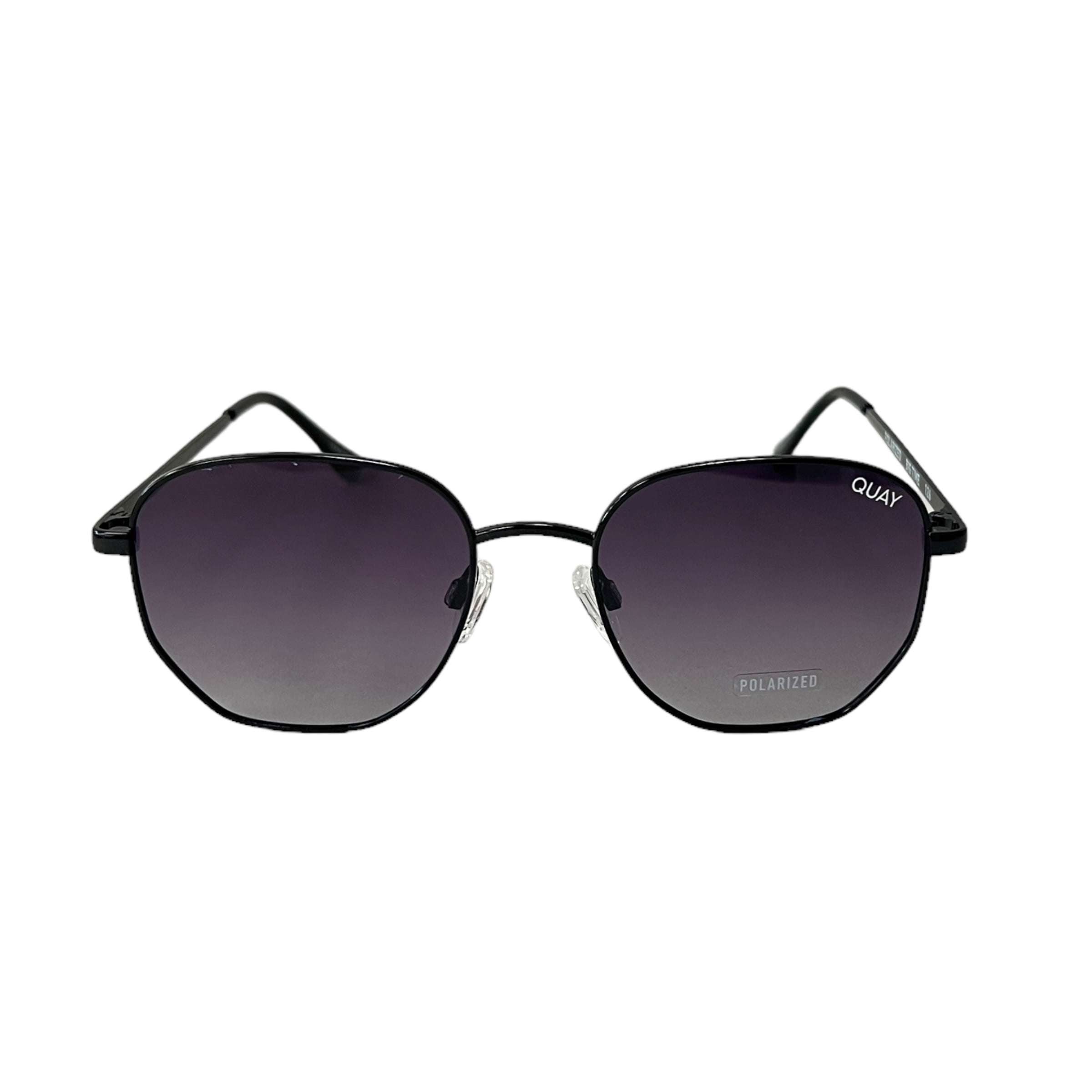 Quay Australia Big Time Square Sunglasses, Black/Smoke