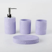 Heavenly Designs Watson Bathroom Accessories - Textured Lilac Resin Bathroom Accessory Set