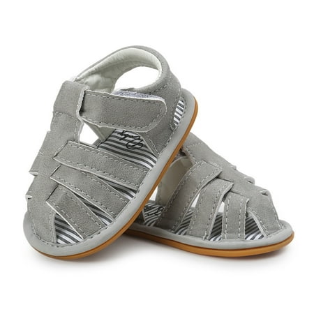 

Hunpta Kids Sandals Infant Walking Summer Baby Anti-Slip Pierced Shoes Sandals Prewalker Fashion Baby Shoes
