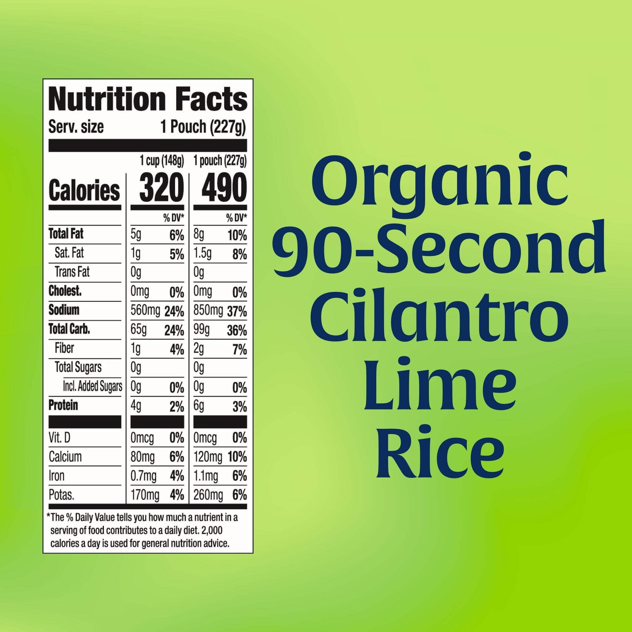 (6 pack) Lundberg Organic Cilantro Lime Rice - Microwave Ready in 90 Seconds, 8oz Pouch